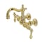 Kingston Brass CA1001T2 3-3/8" Tub Wall Mount Clawfoot Tub Faucet, Polished Brass CA1001T2 - alternate 1